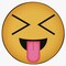 Deerlux Emoji Style Round Funny Smiley Face Kids Area Rug, Tongue Out with Closed Eyes Emoji Rug